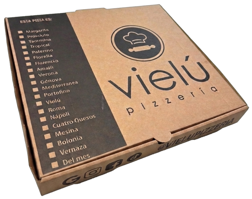 Caja de pizza Vielú — pedidos para llevar